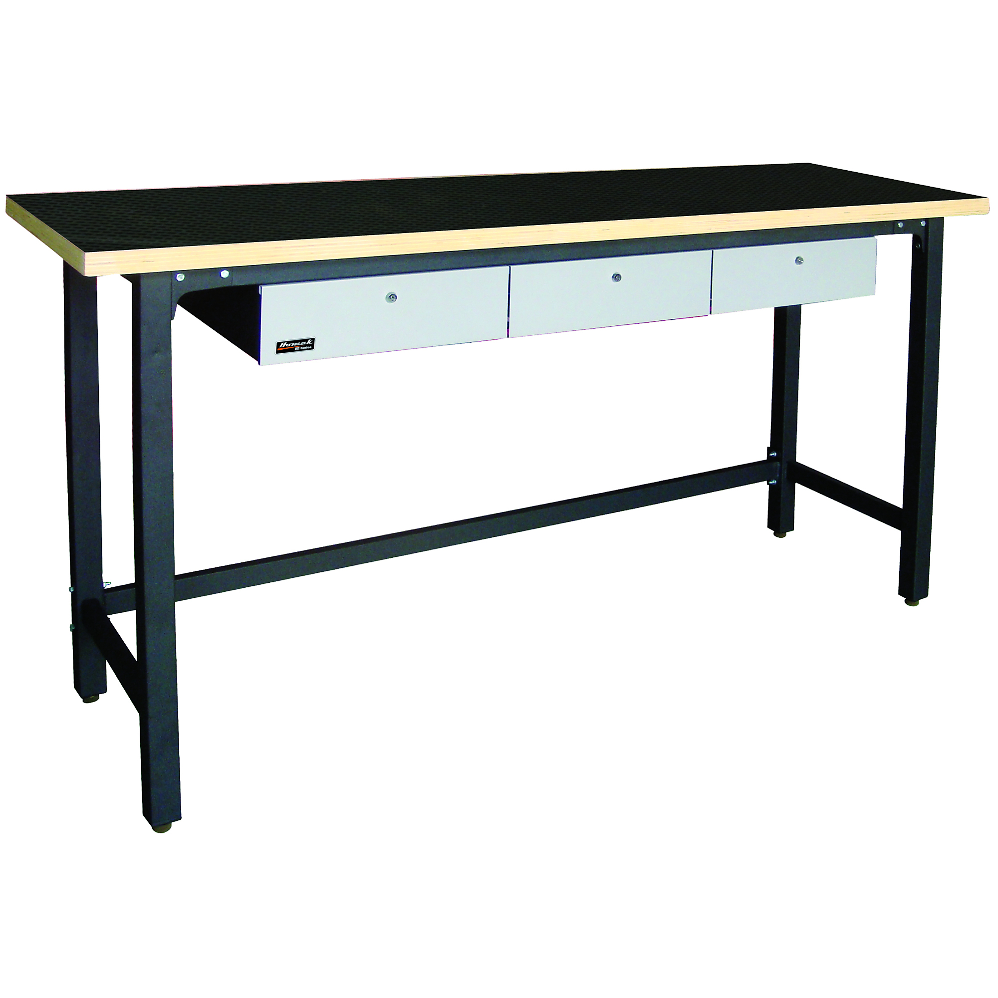 Homak 79in. Steel Workbench, 78 3/8in.W x 23 5/8in.D x 42 1/8in.H, Model# GS00579030